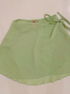 Mirella Pastel Green Chiffon Ballet Wrap Skirt